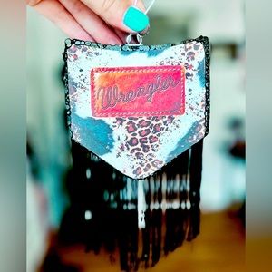 Wrangler cow print pocket car freshie | Western | Back Pocket
